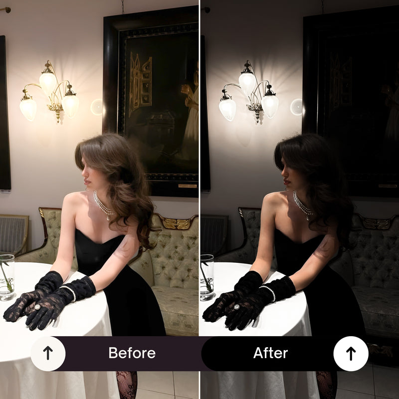 Mobile phone editing photo using dark luxury preset